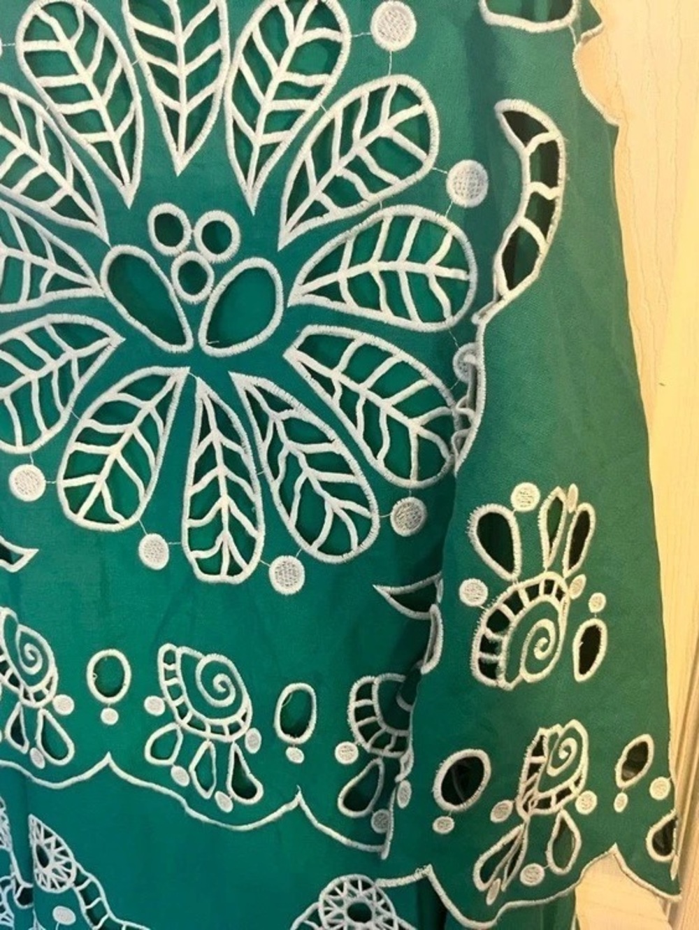 Embroidered Maxi Dress in Green & White NWT - Picture 12 of 14